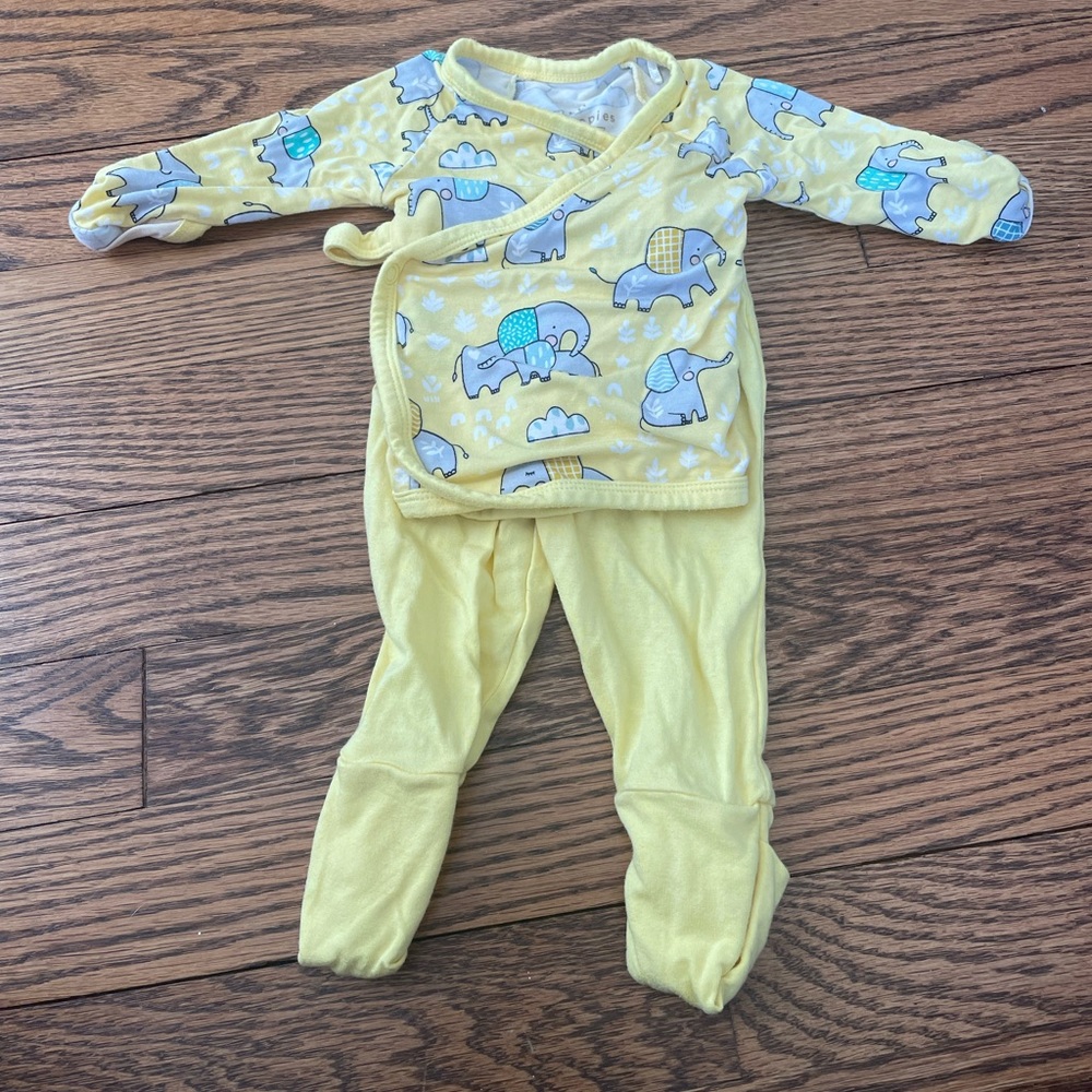 Little Sleepies Yellow Dinosaur Pajama Set Soft and Playful